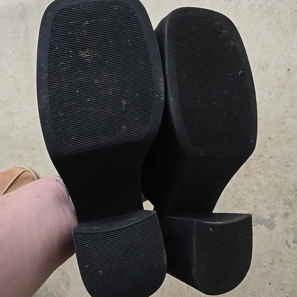 Y2k Steve Madden Chunky Heel Black Leather Mules - Picture 6 of 7